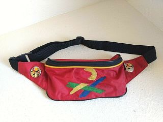 United Colors Of Benetton Red Vintage 80s 90s Fanny Pack Bum Bag Waist Belt Rad