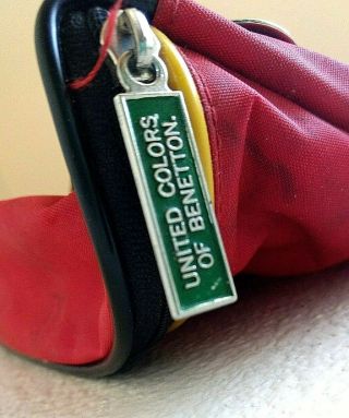 United Colors of Benetton Red Vintage 80s 90s Fanny Pack Bum Bag Waist Belt RAD 4