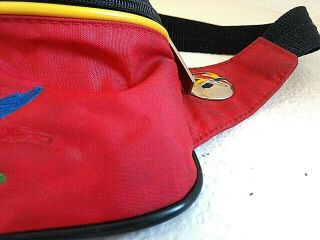 United Colors of Benetton Red Vintage 80s 90s Fanny Pack Bum Bag Waist Belt RAD 6