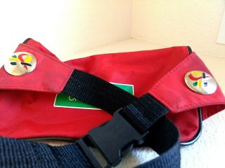 United Colors of Benetton Red Vintage 80s 90s Fanny Pack Bum Bag Waist Belt RAD 8