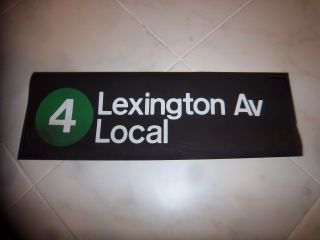 Vintage Harlem Nyc Subway Sign 4 Lexington Ave Local Transit Home Ny Roll Sign