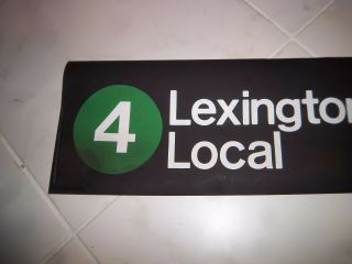 VINTAGE HARLEM NYC SUBWAY SIGN 4 LEXINGTON AVE LOCAL TRANSIT HOME NY ROLL SIGN 2