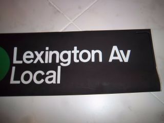 VINTAGE HARLEM NYC SUBWAY SIGN 4 LEXINGTON AVE LOCAL TRANSIT HOME NY ROLL SIGN 3