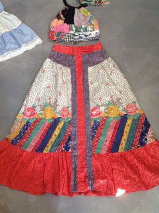 Vintage Gunne Sax Skirt Patchwork.  Flower Child Hippie Maxi Skirt Bohemian Skirt