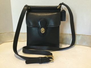 Vintage Coach 9930 Murphy Willis Black Leather Crossbody Shoulder Bag - Usa Made