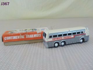 VINTAGE CONTINENAL TRAILWAYS SILVER EAGLE BUS TIN FRICTION TOY JAPAN CHARMY BOX 2