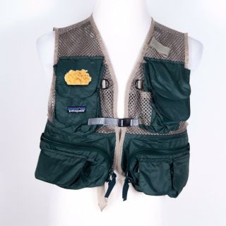 Vintage Patagonia Fly Fishing Vest Small Green/gray Made In Usa