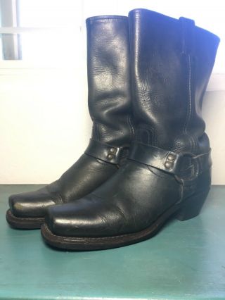Vintage Frye Harness Riding Boots 77300 Black Leather Usa Women 