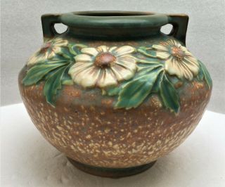 Vintage Roseville Pottery Arts & Crafts Dahlrose Vase 364 - 6 - Ca:1928