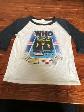 The Who 1982 Concert Tour Vtg Retro 80s Raglan Baseball T - Shirt Medium Band Logo