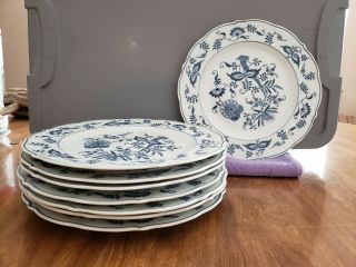 Set Of 8 Ten Inch Dinner Plates - Vintage Blue Danube 99183 Banner Mark