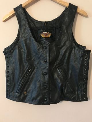 Vintage Harley Davidson Women’s Leather Vest Size M