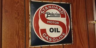 Vintage Standard Oil Porcelain Sign,  Pump Plate,  Motor Oil,  Gasoline