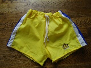 Leeds United 1977 Admiral Yellow Away Shorts 26 " Unworn Vintage Rare