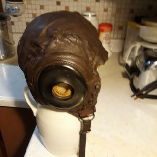 Vintage Wwii Us Army Air Force Leather Flight Helmet Type A - 11 Size Extra Large