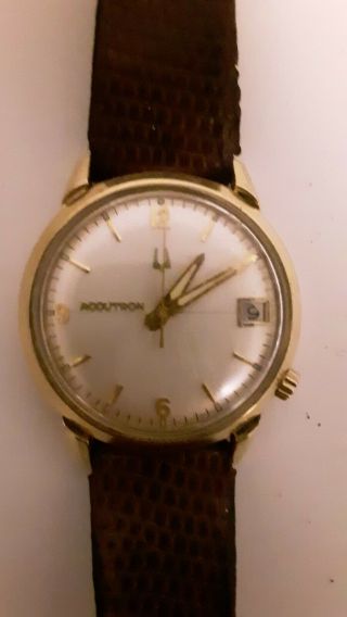 Vintage Bulova Accutron 2181,  N3,  14k Gold Filled Case Wristwatch
