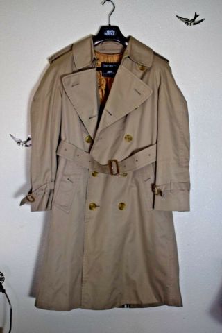 Vintage Burberry Prorsum Wool Liner Double Breast Trench Coat Jacket Mens 42