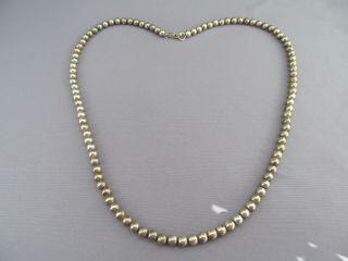 Vintage Long Old Pawn Sterling Round Ball Bead Choker Necklace 24 " 6mm