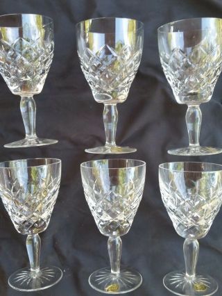 Vintage Bohemia Crystal Wine Glasses Set Of 6 Made In Czechoslovakia Hand Cut