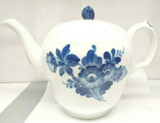 Vintage Royal Copenhagen Denmark Tea Pot 143 Blue Flowers