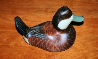 Big Sky Carvers Hand Carved Drake Ruddy Duck Decoy Signed