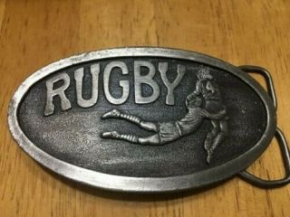 Vintage Rugby Belt Buckle " Takes Leather Balls " San Fernando Rugby Club - 1975
