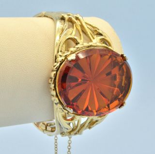 Vintage Bracelet Whiting & Davis 1970s Victorian Style Glass Goldtone Jewellery
