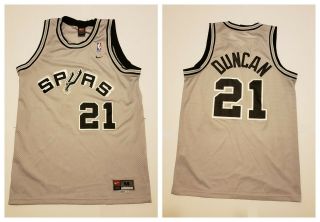 Vintage Nike Nba San Antonio Spurs Tim Duncan 21 Basketball Jersey Size M,  2