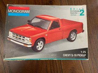 Chevy S - 10 Pickup Truck Vintage Open/complete Monogram Kit Usa Made