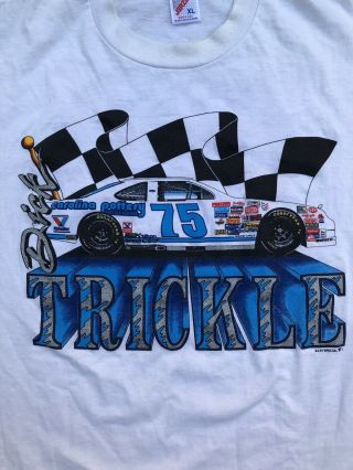 Vintage 90s Dick Trickle Fan Club Member Nascar White T Shirt Usa Race