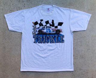 Vintage 90s Dick Trickle Fan Club Member NASCAR White T Shirt USA race 2