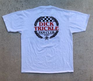 Vintage 90s Dick Trickle Fan Club Member NASCAR White T Shirt USA race 7