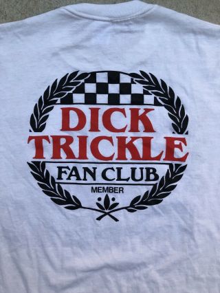 Vintage 90s Dick Trickle Fan Club Member NASCAR White T Shirt USA race 8