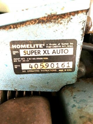 Vintage Homelite SXLAO Chainsaw (powerhead only) 7