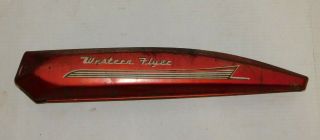 Old Antique Vtg 1950s Western Flyer Boys Bicycle Tank With Decal Red Paint Bike