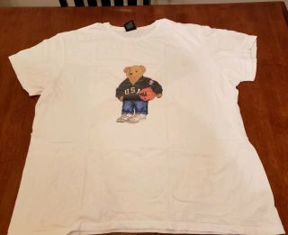 Vtg 90’s Ralph Lauren Polo Sport Polo Bear Basketball Usa Bear T - Shirt Xxl Rare