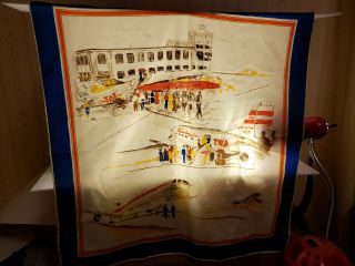 Rare Vintage Twa Trans World Airlines Hostess Flight Attendant Scarf With Planes