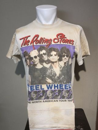 Vtg 1989 The Rolling Stones Steel Wheels North American Tour Concert Tee - Xl