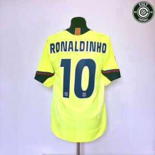 Ronaldinho 10 Barcelona Vintage Nike Away Football Shirt Jersey 2005/06 (m)
