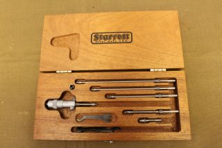 Vtg Starrett No.  124 Inside Micrometer Set 2 - 8” Machinist Measuring Tool