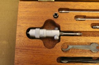 Vtg STARRETT No.  124 Inside Micrometer Set 2 - 8” Machinist Measuring Tool 4