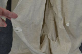 long Johns union suit trap door chest 36 - 40 white cotton antique 1800 7