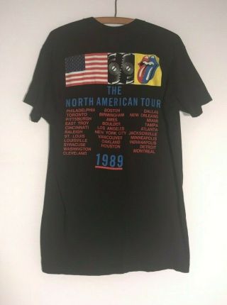 Vintage Rolling Stones 1989 North American Tour Concert T - Shirt Size X - Large 2