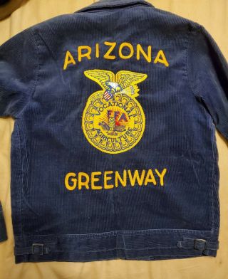 Vintage Ffa Blue Corduroy Jacket Arizona Greenway Size 36