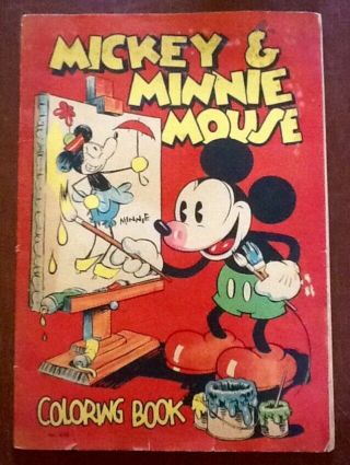 Disney 1933 Mickey & Minnie Mouse Vintage Oversized Coloring Book