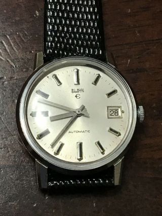 Vintage Mens Elgin Watch.  Stainless Steel Case.  Automatic Movement 333.  34mm D.