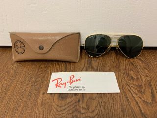 Vintage Ray - Ban Bausch & Lomb B&l 62 - 14 Large Aviator Sunglasses In Case