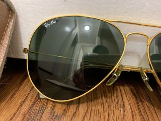 VINTAGE RAY - BAN BAUSCH & LOMB B&L 62 - 14 LARGE AVIATOR SUNGLASSES IN CASE 2