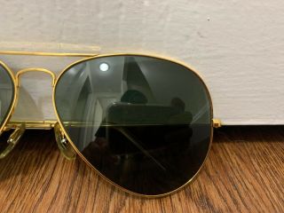 VINTAGE RAY - BAN BAUSCH & LOMB B&L 62 - 14 LARGE AVIATOR SUNGLASSES IN CASE 3