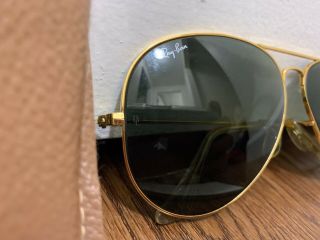 VINTAGE RAY - BAN BAUSCH & LOMB B&L 62 - 14 LARGE AVIATOR SUNGLASSES IN CASE 4